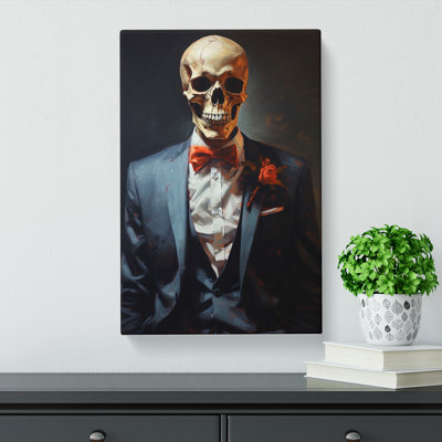 Skeleton in a Suit Painting No.4 - Wrapped Canvas