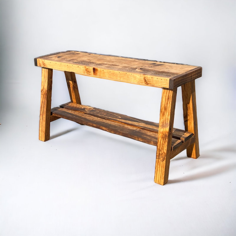 Minoo Solid Wood Storage Bench, Brown