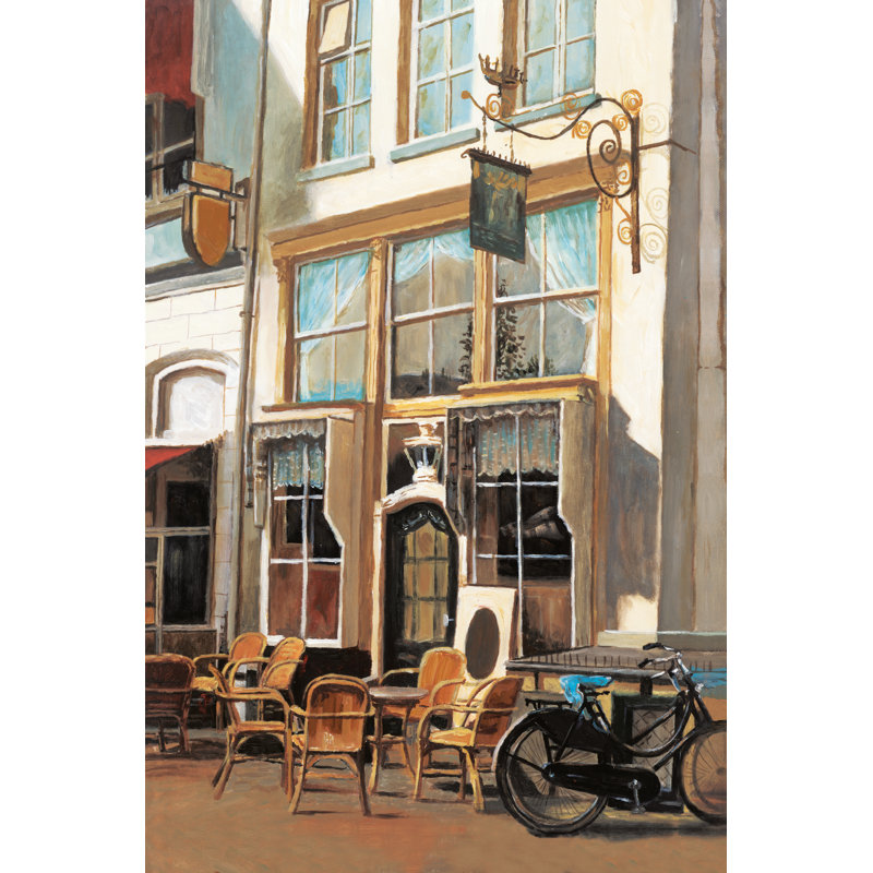 Sunny Paris Cafe - Wrapped Canvas Painting, 46cm H x 30cm W x 3.8cm D