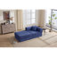 Canapé-lit de 78 po convertible, canapé modulaire en velours côtelé avec 2 coussins, canapé à plancher compressé peu encombrant, idéal pour le salon, la chambre à coucher, un appartement, bleu marine.-131141706