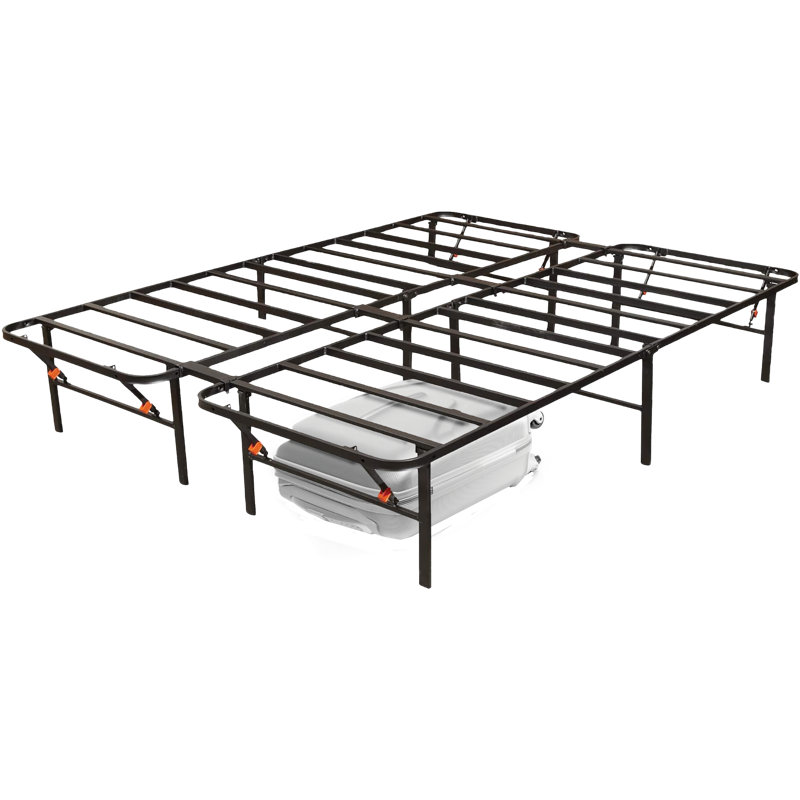 Twin Black Metal Platform Bed Frame with Storage