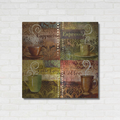 Luxe Metal Art 'Coffee 5 Four Coffees' By Viv Eisn " Coffee 5 Four Coffees " by Viv Eisner