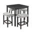 Ensemble de bar 5 pièces avec 4 tabourets, table carrée en panneau de fibres à densité moyenne et tabourets gris neutre, carré de 36 pouces, pour la cuisine, la salle de jeux et l'espace repas