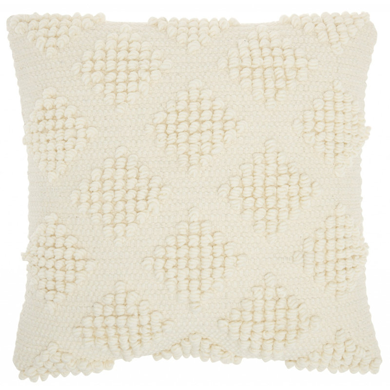  Housse de coussin carré et insert, Ivoire
