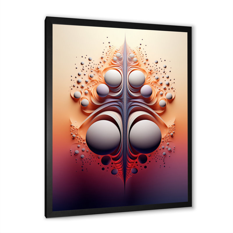 Décoration murale multivers géométrique abstraite - formes abstraites, Cadre simple noir, H 40 po x l 30 po x P 1,5 po