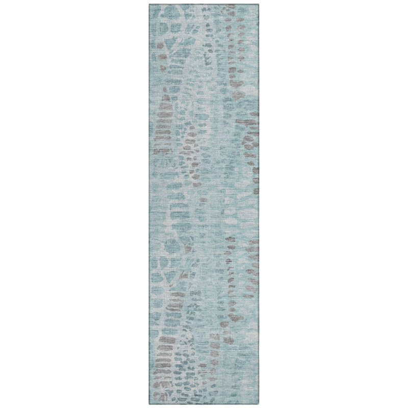Machine Washable Indoor/Outdoor Jozwiak ACN2382 Circles Rug, Runner 2'3" x 7'6"