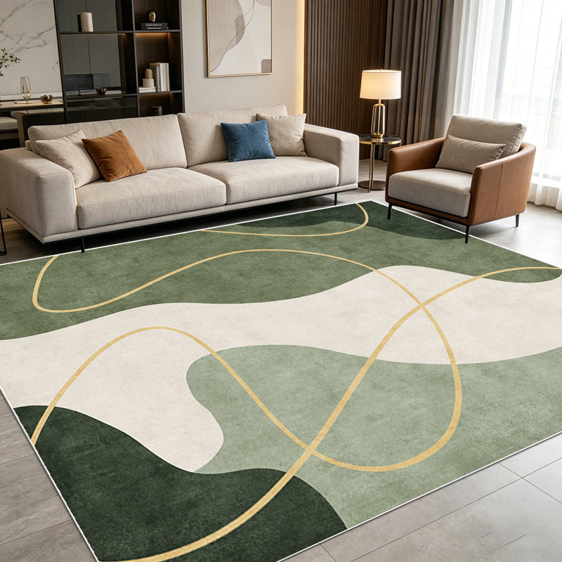 Tapis de style art moderne, motif simple et abstrait, tapis décoratif universel pour l'intérieur, Rectangle 6 pi x 8 pi 4 po