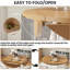 Ensemble de table de salle à manger pour 4 personnes, table de cuisine ronde et 4 tabourets pour la salle à manger, bureau à rallonge de 44,5 pouces, petit espace, bois naturel-237317264-237317267