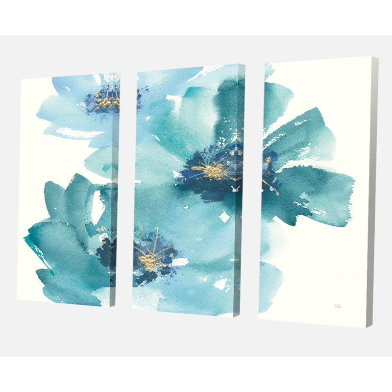 « blue cosmos indigo i », reproduction d’image multi-pièces sur toile campagne, H 40 po x l 60 po x P 1 po
