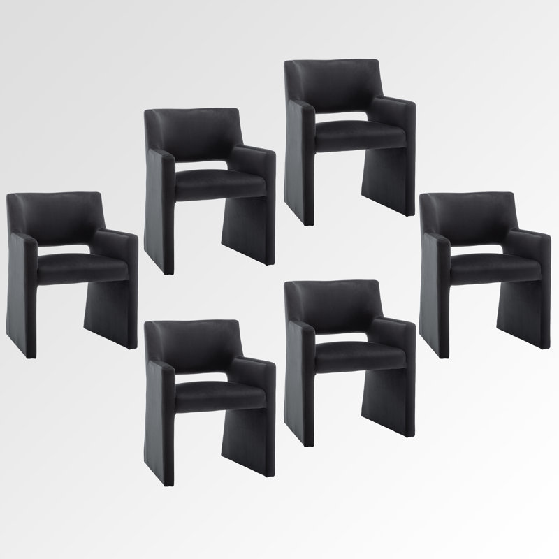 Hambrook Velvet Upholstered Dining Chair, Black