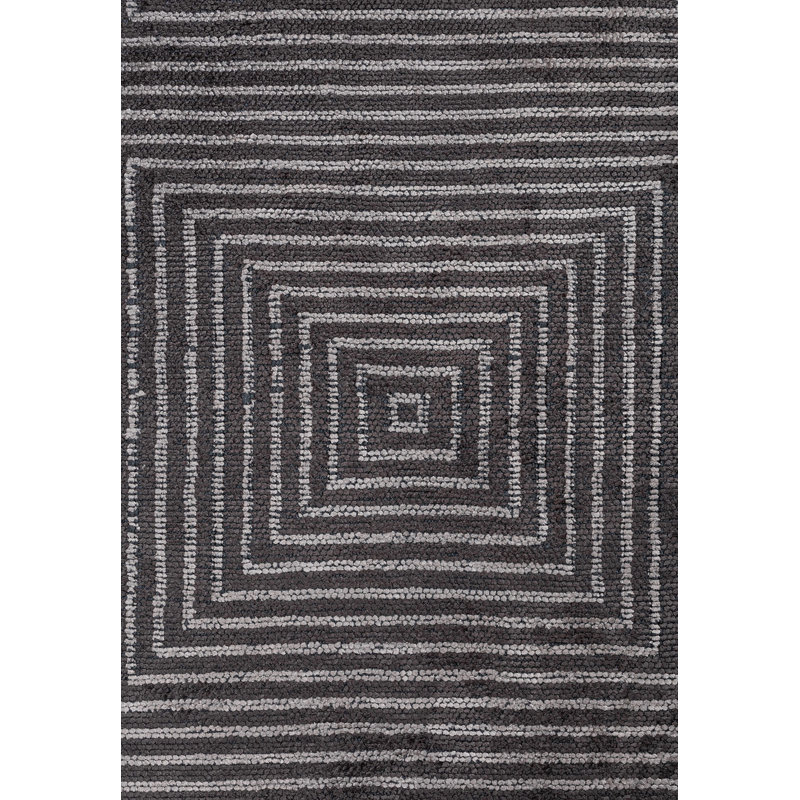 Contemporary Geometric Square Lines Area Rug, Rectangle 7'10" x 9'10"