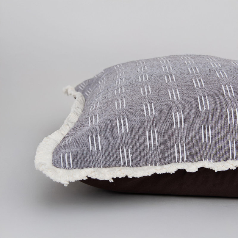 Jeté en coton / polyester, Polyester, Brun / Blanc