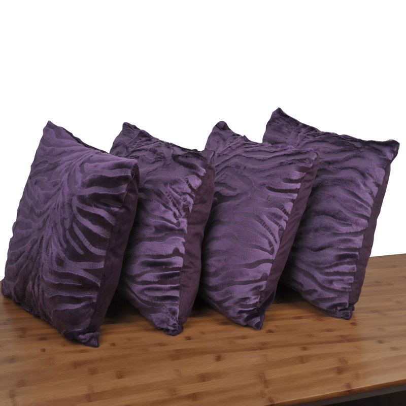 Mink Embossed Throw Pillow Cover, Blackberry