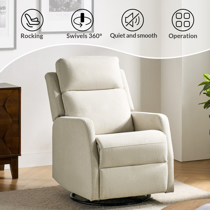 Fauteuil inclinable et pivotant Pancu de 26,5 po Pancu, Beige