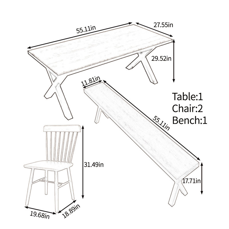 Nature's choice of solid wood table set