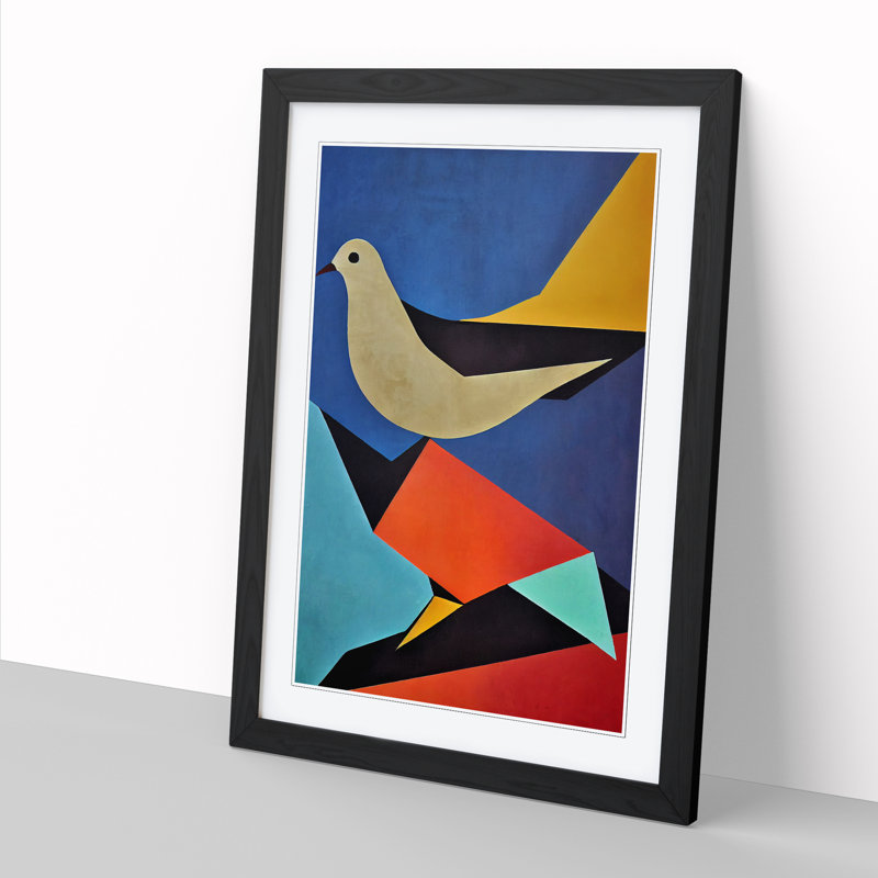 Anastajia Dove Bird Abstract Vol.2 - Picture Frame Print, 34cm H x 25cm W x 2cm D, Oak