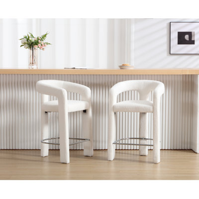 Chaise de baril de comptoir moderne avec accoudoirs et étriers pour îlots de cuisine, barres de bar et comptoirs d'une hauteur de 26,25 po