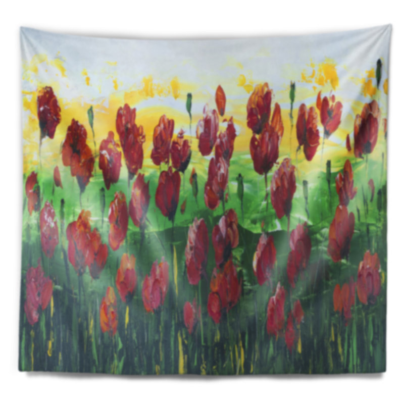 Tapisserie panoramique Schafer Wild Poppies, H 32 po x l 39 po
