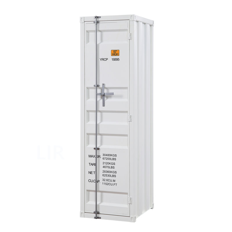 Garde-robe avec serrure de contenant pleine longueur, White