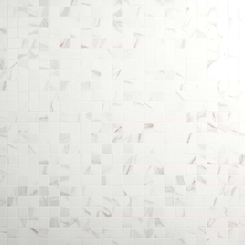 Minera 12x12 Matte Marble Look Mosaic Tile, Aurora Gold