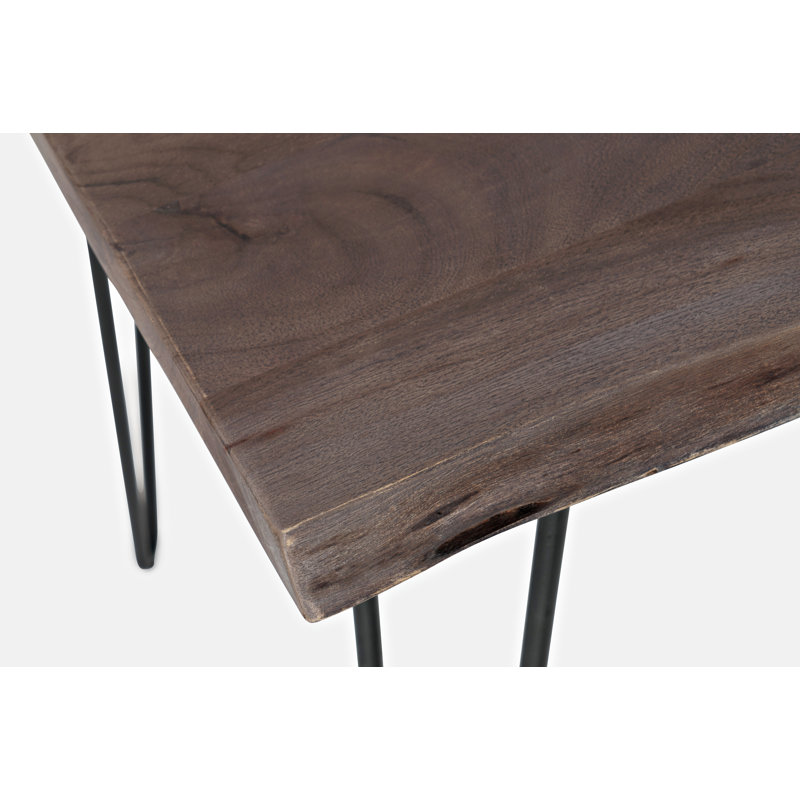 Table de salle à manger à hauteur de comptoir en bois d'acacia Cartan, Gris ardoise