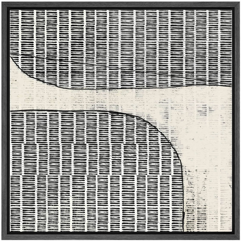 Noir et brun clair motif industriel de lignes abstraites, art moderne, décoration calme minimaliste / zen, impression sur toile