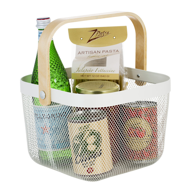 Latitude Run Mesh Tote With Bamboo Handle, White