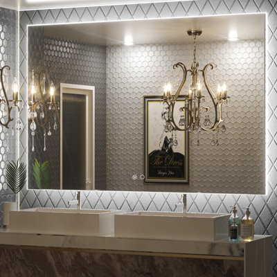 Miroir de salle de bain avec éclairage à DEL rétroéclairé sans cadre