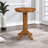 Kulo 42 Inch Wood Pub Bar Table, Sunburst Design, Carved Pedestal, Oak-1309883638