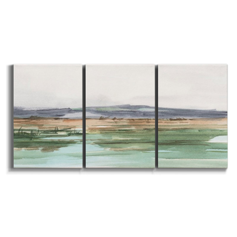 Monet, reproduction sur toile 3 pièces, H 48 po x l 96 po x P 2 po