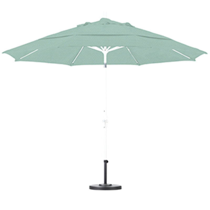 Parasol de marché 11 pi Brent, H 110,5 po x l 132 po x P 132 po, Gris martelé, Tissage uni Sunbrella® palette brume