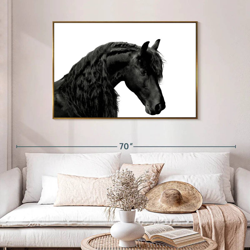 Noir classique I, 46 po x 31 po, Cadre flottant doré