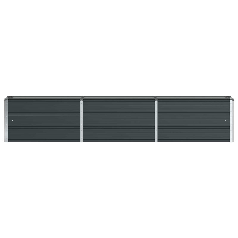 Planter Anthracite Steel 94.49 x 15.75 x 17.72 in Long Outdoor Garden Planter, Anthracite, 15.75" H x 94.4" W x 17.72" D