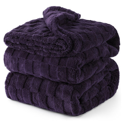 Couverture molletonnée douillette texturée