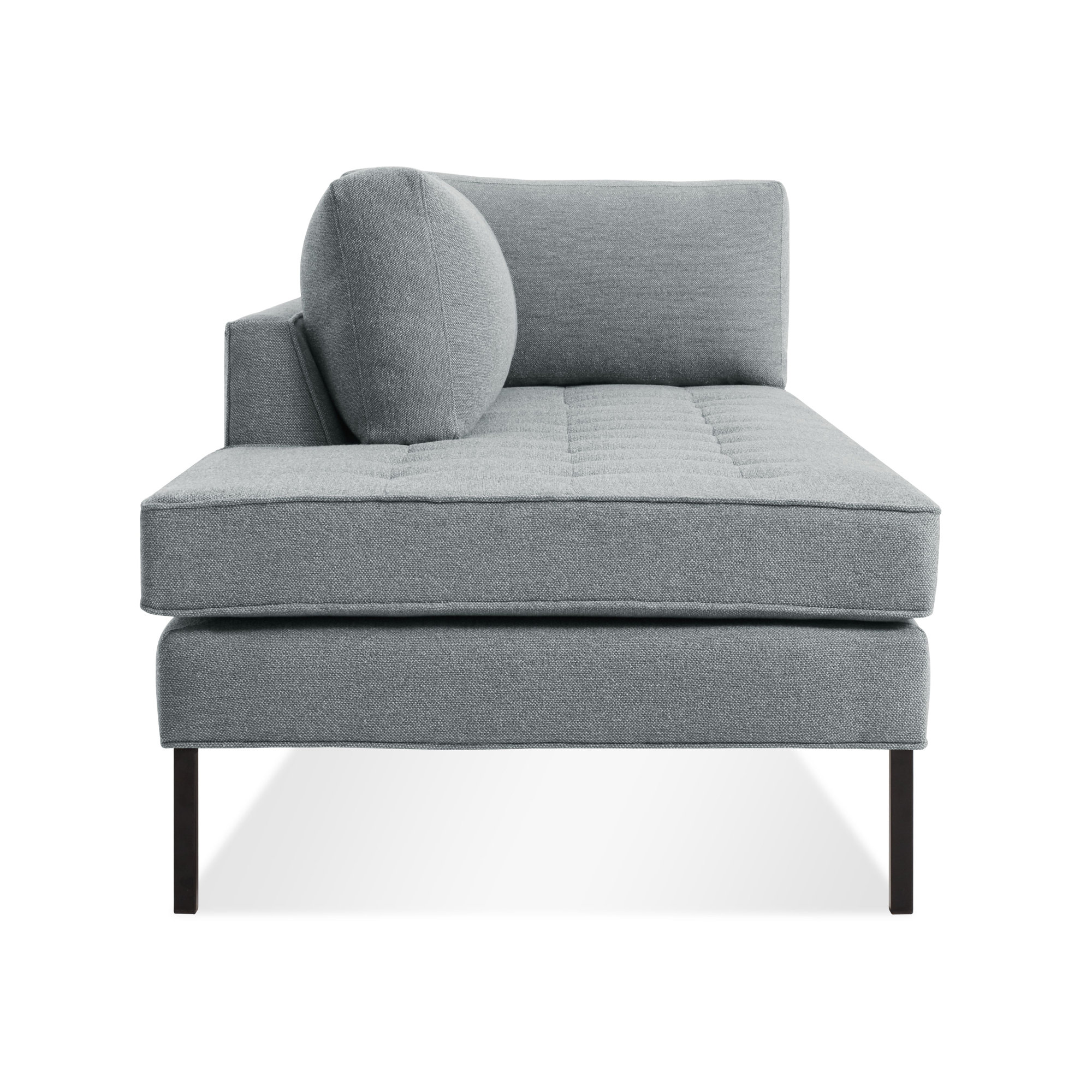 Paramount Upholstered Chaise Lounge, Sanford Ceramic Crossweave, Metal, Left Hand Facing