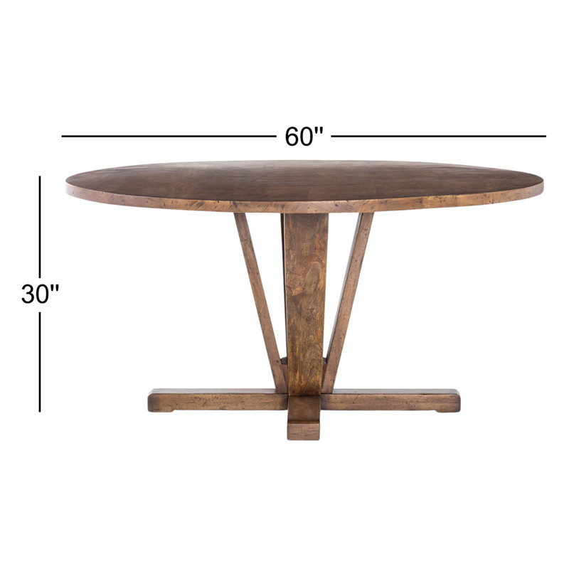 Cobain Round Solid Wood Dining Table, Reclaimed Fruitwood, 30" H x 60" W x 60" L