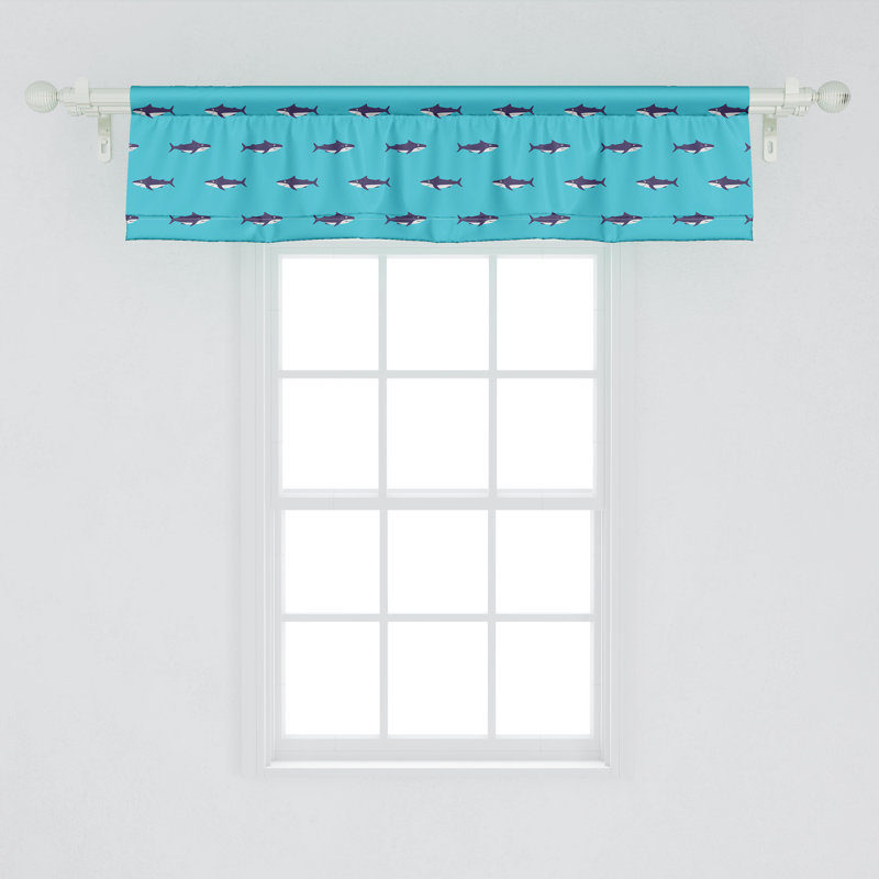 Cantonnière Ambesonne paquet de 2 requins souriants bleu ciel Quartz, L 42 po x L 18 po