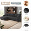 Canapé modulaire de 110 po, en forme de L avec siège très grand, conception à tirette, repose-pieds mobile, mousse haute densité, combinaison libre, structure en métal et en bois robuste, tissu bouclé-423625526