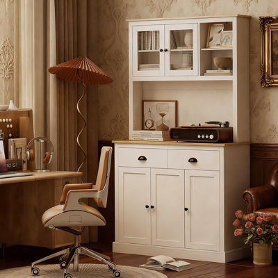 Freestanding Kitchen Cabinet, Wooden Frame Accent Cabinet