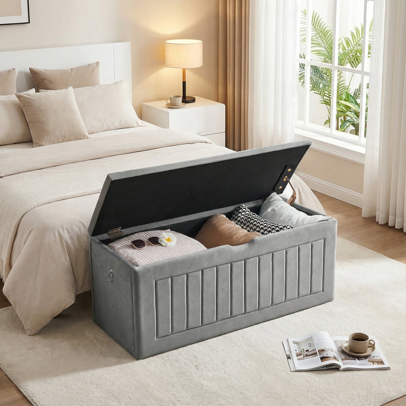 Storage Blanket Chest, Gray