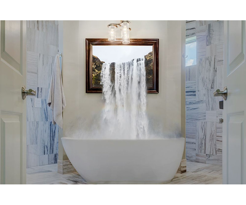 «Waterfall In The Bath», reproduction d'affiche par Mlli Villa (24 X 15) # MVRC471A
