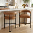 Tabouret de comptoir 25 po en similicuir avec accoudoirs rembourrés (ensemble de 2)