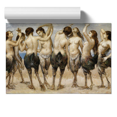 Eight Women In Bird Bodies by Hans Thoma - No Frame Painting