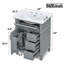 Meuble-lavabo autoportant de 24 po avec lavabo en céramique, porte et tiroirs à fermeture en douceur, rangement multicouche-1459616564