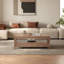 Table basse en frêne avec 4 tiroirs-112747106