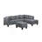 104.5" Upholstered Sofa,Chaise & Ottoman