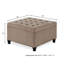 Carré en mélange de lin pour espace de vie et style avec pieds en bois capitonnés élégants-1160917881-1160917882-1160917892