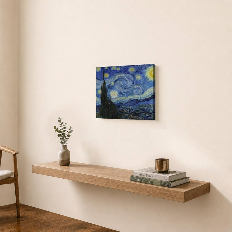 «The Starry Night - Vincent van Gogh» par Vincent Van Gogh - impression sur toile, Gallery Wrapped Canvas / 24" x 18"