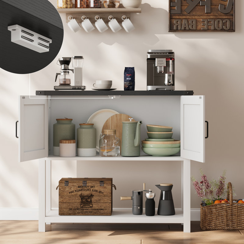 Small Entryway Table With 2 Drawers, Black/White