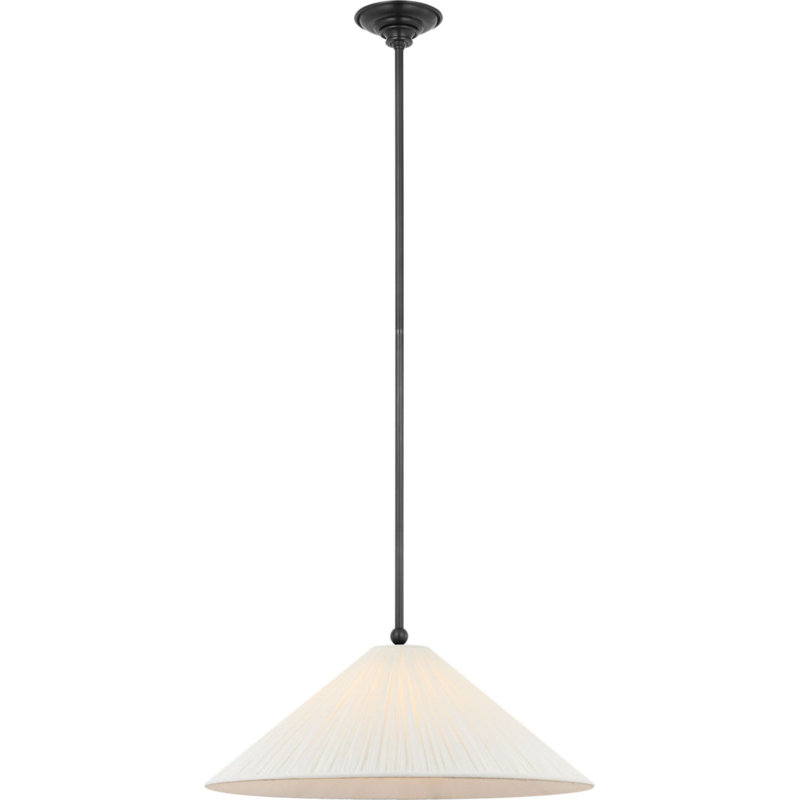 Soren 20" Pendant with Silk Pleated Shade, Bronze